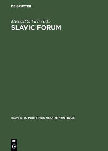 Cover image for Slavic Forum: Essays in Linguistics and Literature