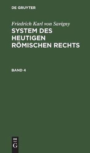 Cover image for System des heutigen roemischen Rechts