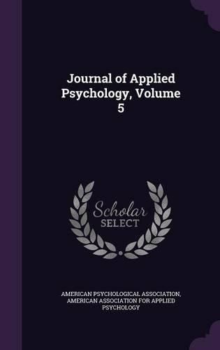 Cover image for Journal of Applied Psychology, Volume 5