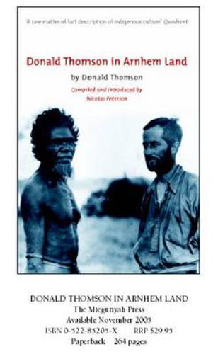 Cover image for Donald Thomson In Arnhem Land