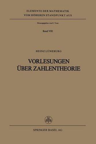 Cover image for Vorlesungen UEber Zahlentheorie