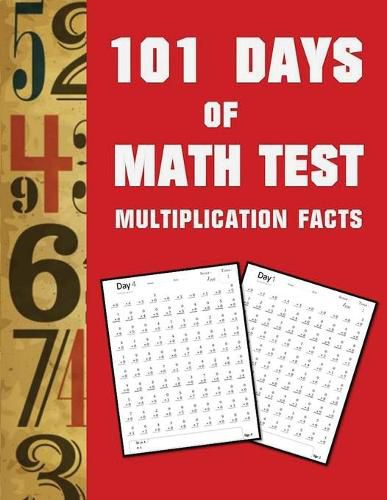 Cover image for 101 Day of Math test Multiplication Facts ( 100 Pages)