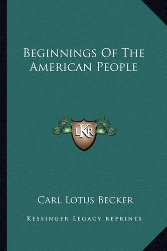 Cover image for Beginnings of the American People