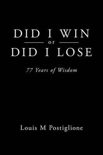 Cover image for Did I Win or Did I Lose