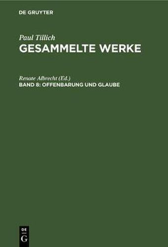 Cover image for Offenbarung Und Glaube: Schriften Zur Theologie II