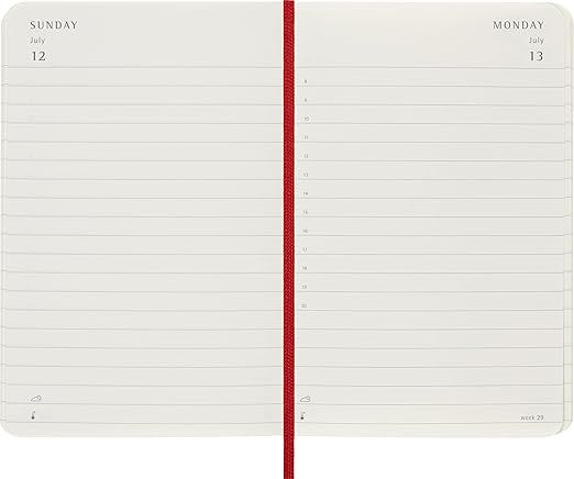Scarlet Softcover Pocket Daily 2026 Moleskine Diary