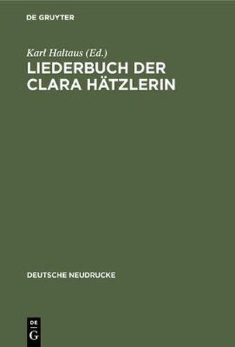 Cover image for Liederbuch der Clara Hatzlerin