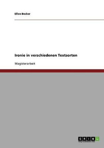 Cover image for Ironie in verschiedenen Textsorten