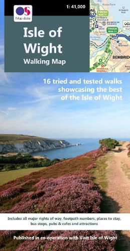 Cover image for Isle of Wight Walking Map: 16 tried & tested walks showcasing the best of the Isle of Wight