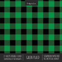 Cover image for Green Plaid Scrapbook Paper Pad 8x8 Decorative Scrapbooking Kit for Cardmaking Gifts, DIY Crafts, Printmaking, Papercrafts, Check Pattern Designer Paper