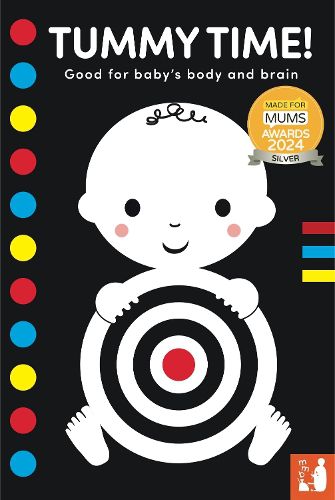 Cover image for Tummy Time!: A high-contrast fold-out book with mirror for babies