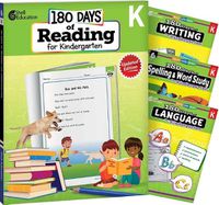 Cover image for 180 Days (TM): Reading 2nd Ed, Writing, Spelling, & Language Grade K: 4-Book Set