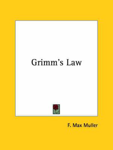 Cover image for Grimm's Law