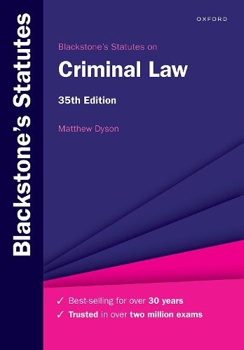 Cover image for Blackstone's Statutes on Criminal Law
