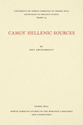 Camus' Hellenic Sources