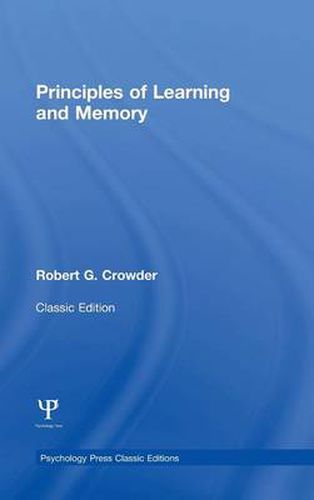 Cover image for Principles of Learning and Memory: Classic Edition