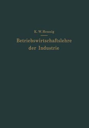 Betriebswirtschaftslehre Der Industrie