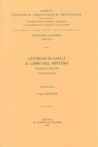 Cover image for Giyorgis di Sagla. Il Libro del Mistero (Mashafa Mestir), II: V.