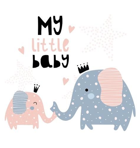 Cover image for Baby Shower Guest Book: My Little Baby Elephant Girl & Her Mom Alternative Theme, Wishes to Baby and Advice for Parents, Guests Sign in Personalized with Address Space, Gift Log, Keepsake Photo Pages