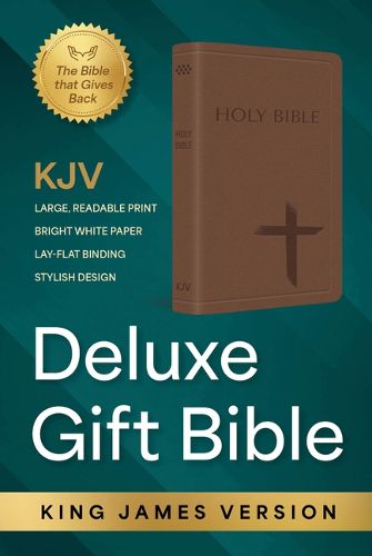 Cover image for KJV Holy Bible: Deluxe Gift Bible - Brown Cross