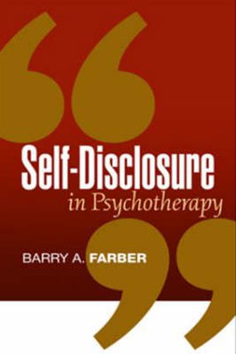 Cover image for Self Disclosure in Psychotherapy