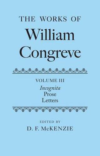 Cover image for The Works of William Congreve: Volume III