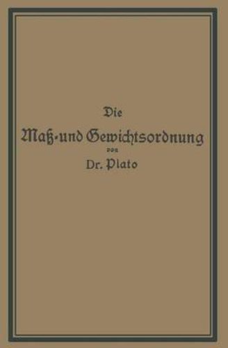 Cover image for Die Mass- Und Gewichtsordnung