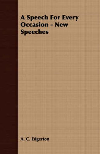 Cover image for A Speech for Every Occasion - New Speeches