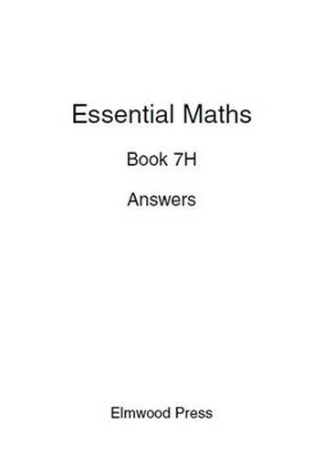 Cover image for Essential Maths 7H Answers