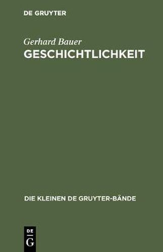 Cover image for Geschichtlichkeit