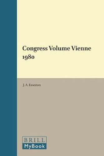 Cover image for Congress Volume Vienne 1980