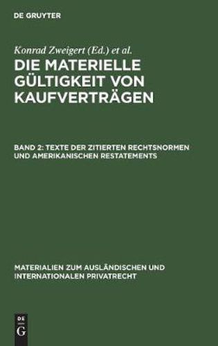 Cover image for Texte der zitierten Rechtsnormen und amerikanischen Restatements