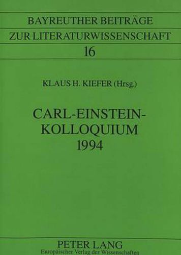 Cover image for Carl-Einstein-Kolloquium 1994