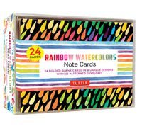 Cover image for Rainbow Watercolors Note Cards - 24 Cards: 24 Blank Cards in 8 Unique Designs with 25 Patterned Envelopes