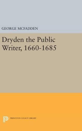Cover image for Dryden the Public Writer, 1660-1685