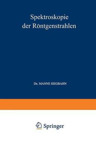 Cover image for Spektroskopie Der Roentgenstrahlen