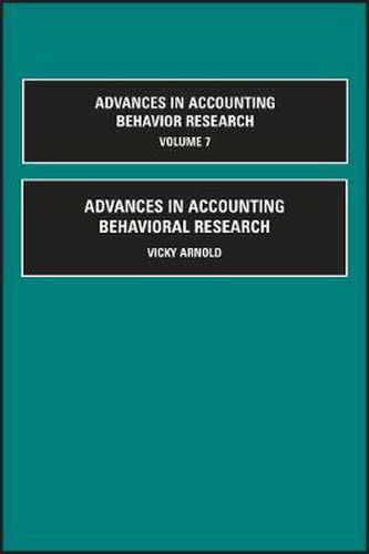 Cover image for Advances in Accounting Behavioral Research