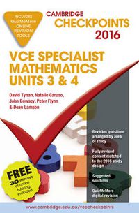 Cover image for Cambridge Checkpoints Vce Specialist Mathematics 2016 and Quiz Me More