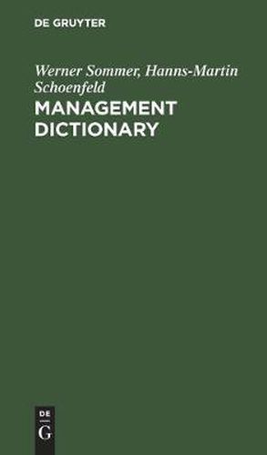 Cover image for Management Dictionary: English-German