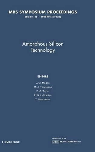 Amorphous Silicon Technology: Volume 118