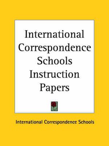 Cover image for International Correspondence Schools Instruction Papers (1920)