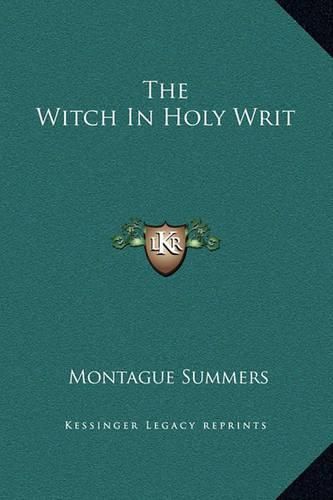 The Witch in Holy Writ