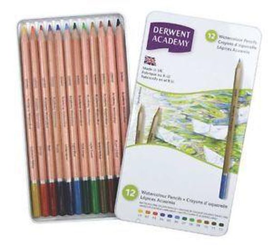 Cover image for Derwent Academy Watercolour Colour Pencils (Pack of 12)