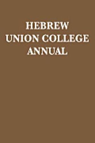Cover image for Hebrew Union College Annual Volume 65