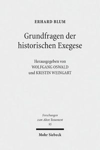 Cover image for Grundfragen der historischen Exegese: Methodologische, philologische und hermeneutische Beitrage zum Alten Testament