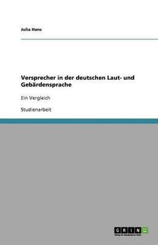 Cover image for Versprecher in der deutschen Laut- und Gebardensprache