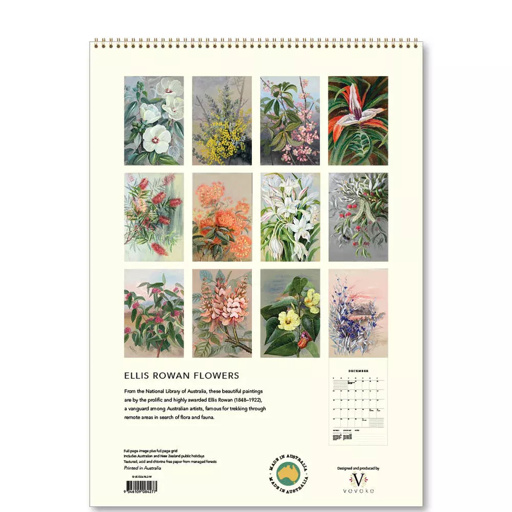 Flowers Ellis Rowan Medium Calendar 2026 (B-VE-D26-NL3-M)