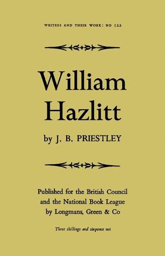 Cover image for William Hazlitt