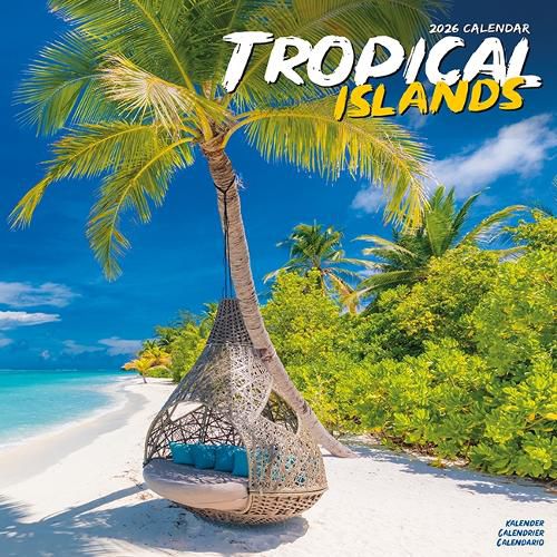 Cover image for Tropical Islands Calendar 2026 Square Travel Wall Calendar - 16 Month
