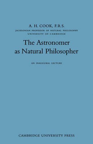 Cover image for The Astronomer as Natural Philosopher